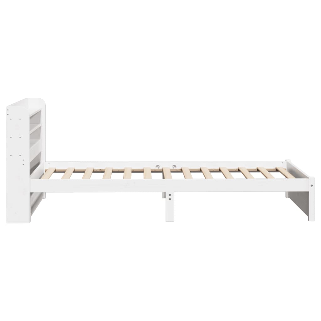 Bedframe met hoofdeinde zonder matras 90x190 cm wit