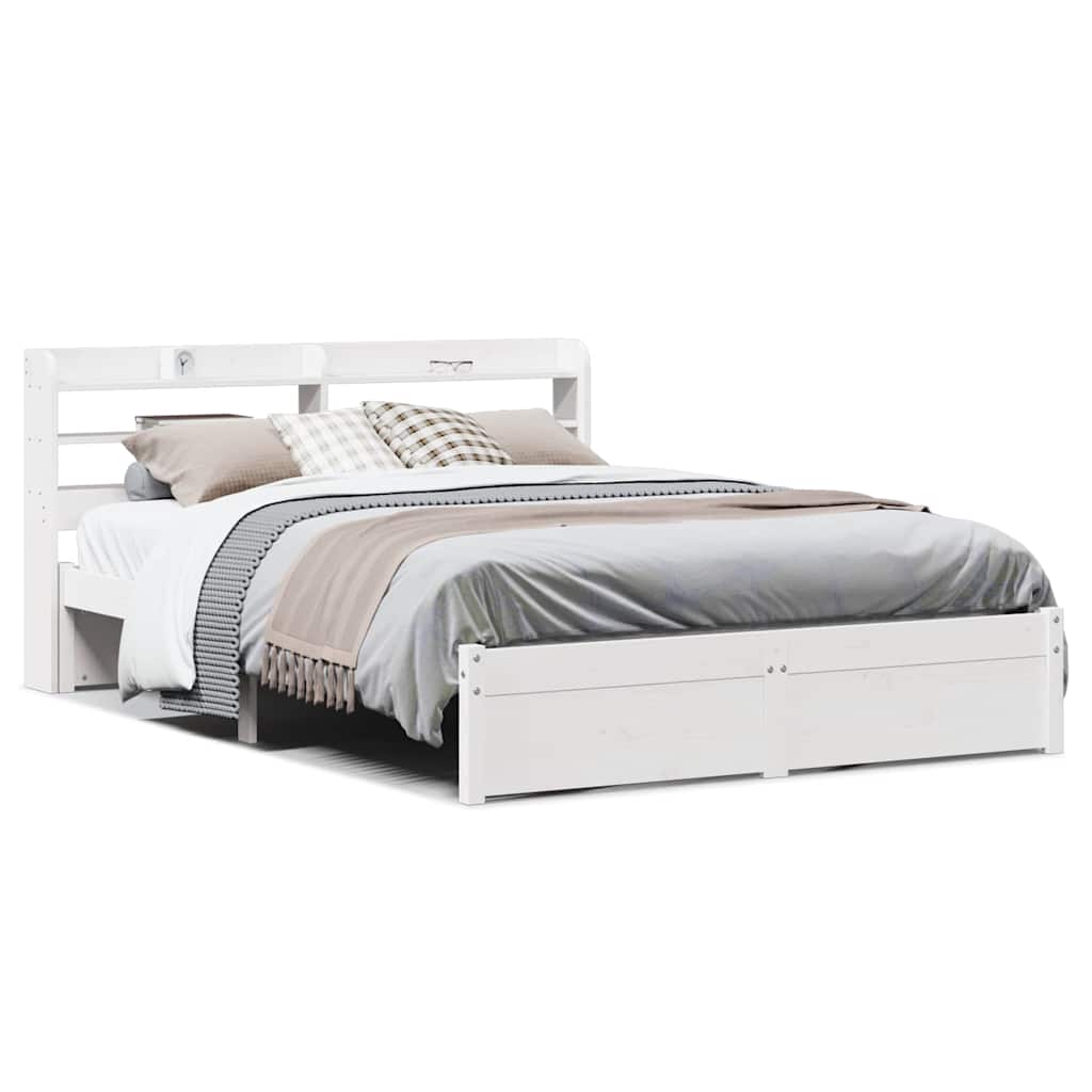 Bedframe Met Hoofdbord Massief Grenenhout 135 x 190 cm