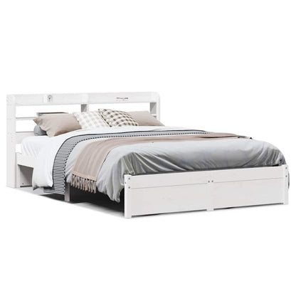 Bedframe Met Hoofdbord Massief Grenenhout 135 x 190 cm