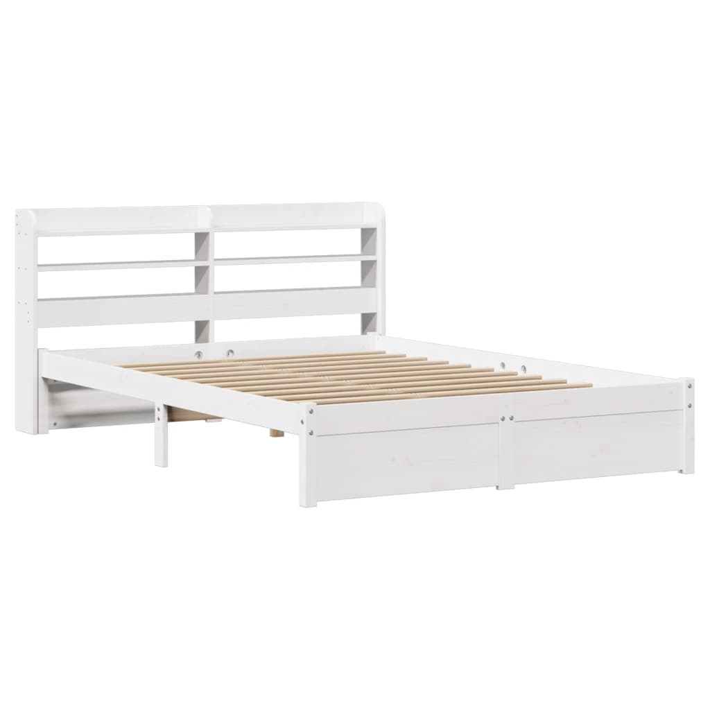 Bedframe Met Hoofdbord Massief Grenenhout 135 x 190 cm