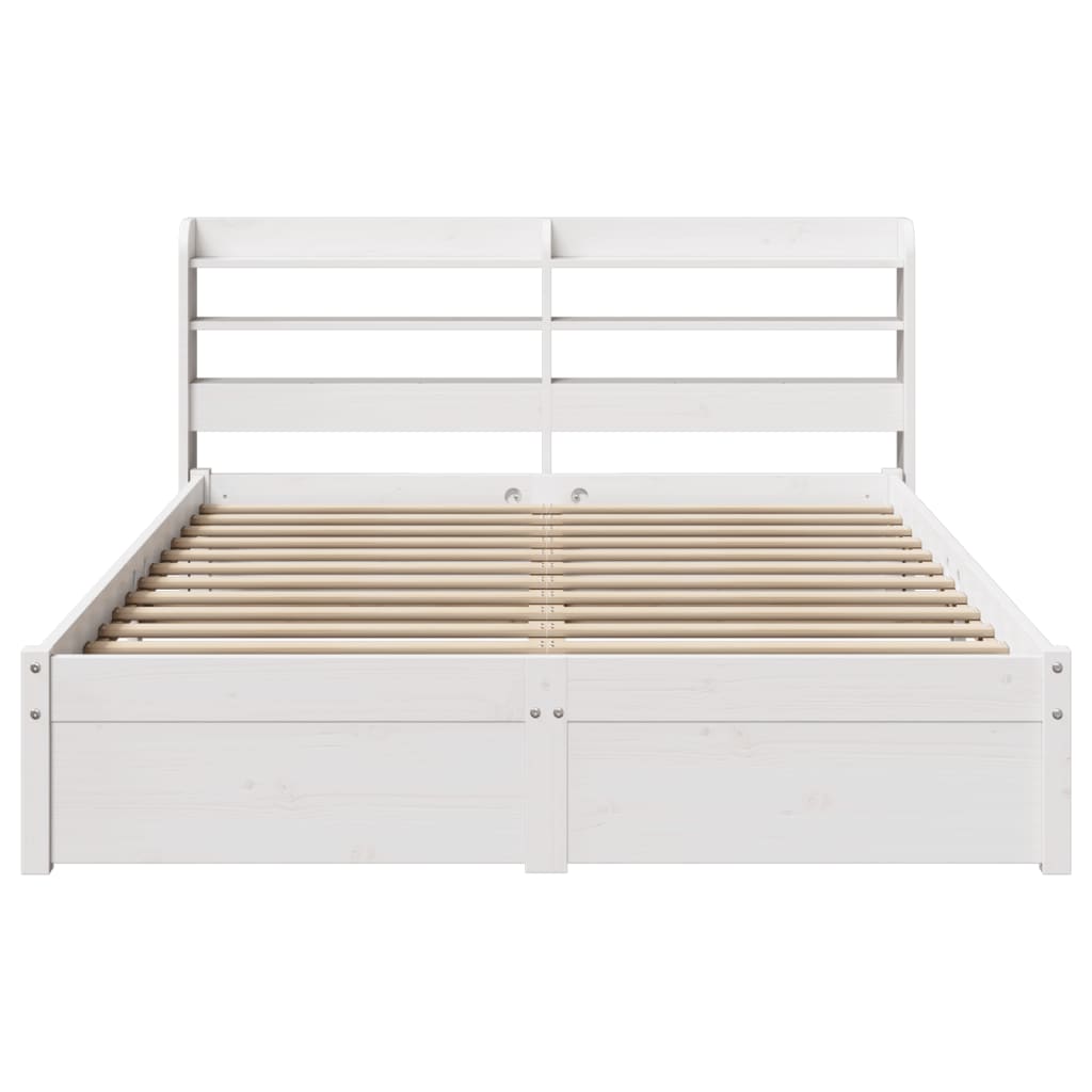 Bedframe Met Hoofdbord Massief Grenenhout 135 x 190 cm