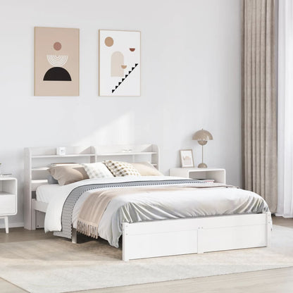 Bedframe Met Hoofdbord Massief Grenenhout 135 x 190 cm