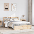 Bed frame with headboard solid pine wood 140x190 cm