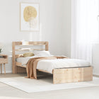 Bedframe massief grenenhout 90x200 cm met hoofdbord