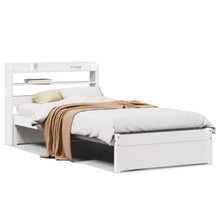 Bedframe met hoofdeinde zonder matras 90x200 cm wit