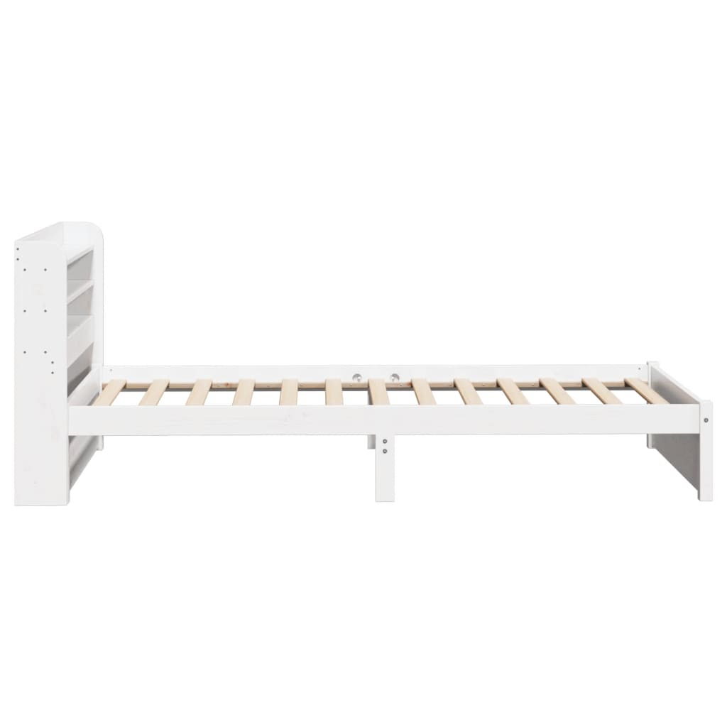 Bedframe met hoofdeinde zonder matras 90x200 cm wit
