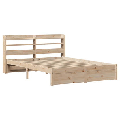 Bedframe met hoofdbord massief grenenhout 120x200 cm