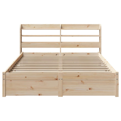 Bedframe met hoofdbord massief grenenhout 120x200 cm
