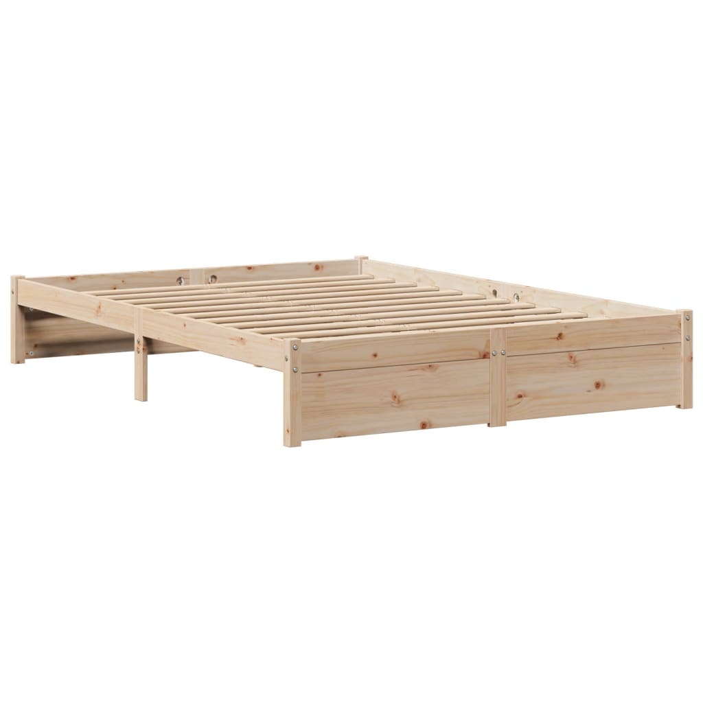 Bedframe met hoofdbord massief grenenhout 120x200 cm
