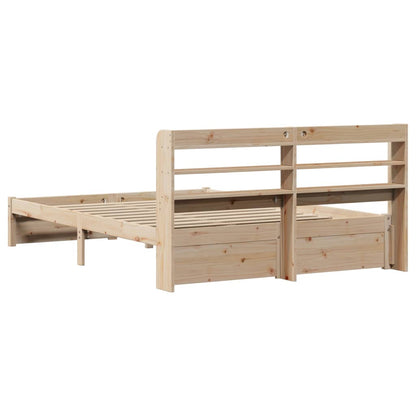 Bedframe met hoofdbord massief grenenhout 120x200 cm