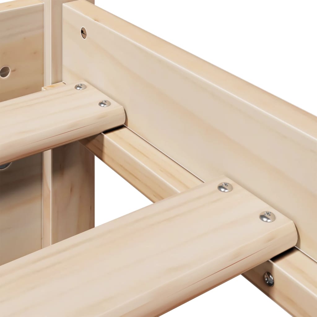 Bedframe met hoofdbord massief grenenhout 120x200 cm