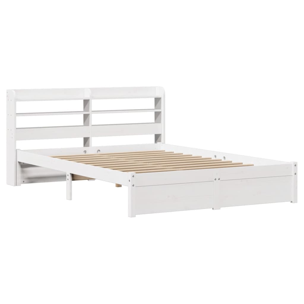 Bedframe met hoofdeinde zonder matras 120x200 cm wit