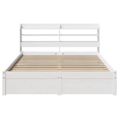 Bedframe met hoofdeinde zonder matras 120x200 cm wit
