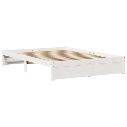 Bedframe met hoofdeinde zonder matras 120x200 cm wit