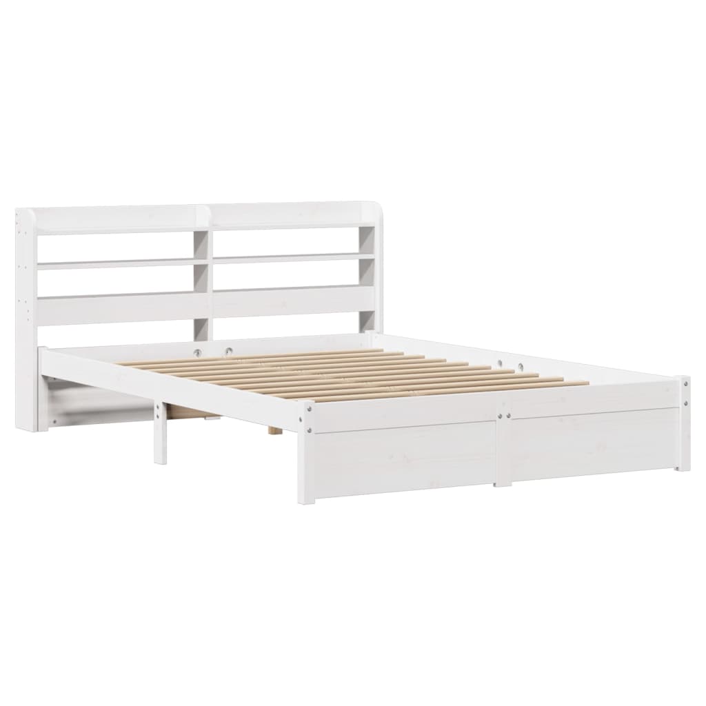 Bedframe met hoofdeinde zonder matras 140x200 cm wit