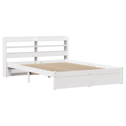 Bedframe met hoofdeinde zonder matras 140x200 cm wit