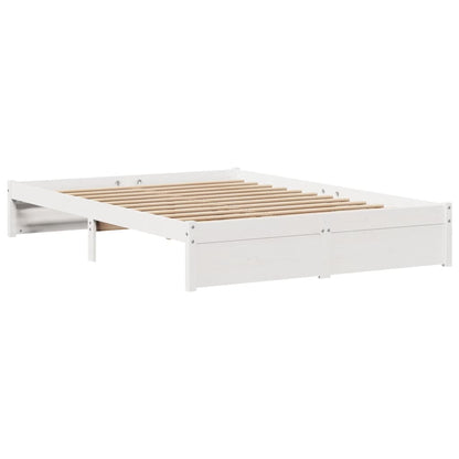Bedframe met hoofdeinde zonder matras 140x200 cm wit