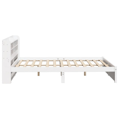 Bedframe met hoofdeinde zonder matras 140x200 cm wit