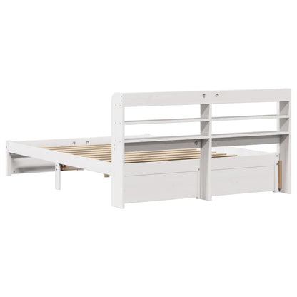 Bedframe met hoofdeinde zonder matras 140x200 cm wit