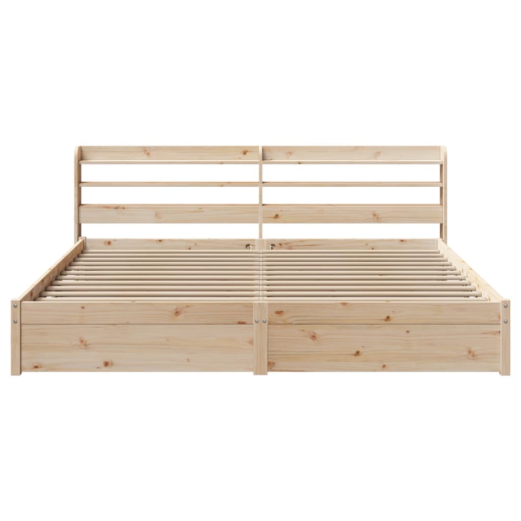 Bedframe met hoofdbord massief grenenhout 180x200 cm