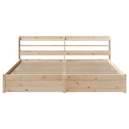 Bedframe met hoofdbord massief grenenhout 180x200 cm