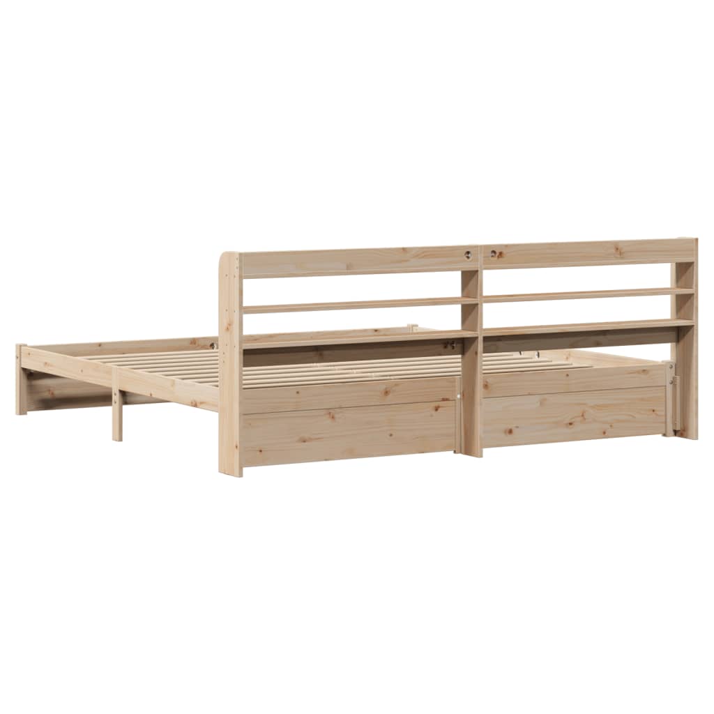 Bedframe met hoofdbord massief grenenhout 180x200 cm