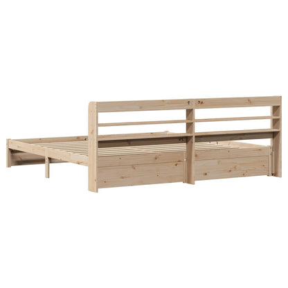 Bedframe met hoofdbord massief grenenhout 180x200 cm