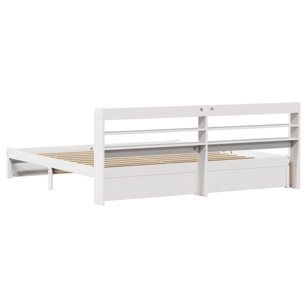 Bedframe met hoofdeinde zonder matras 180x200 cm wit