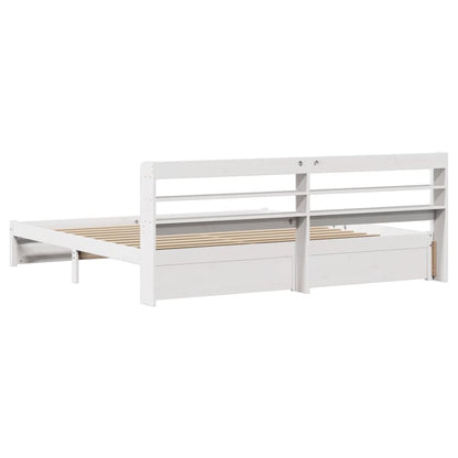 Bedframe met hoofdeinde zonder matras 180x200 cm wit