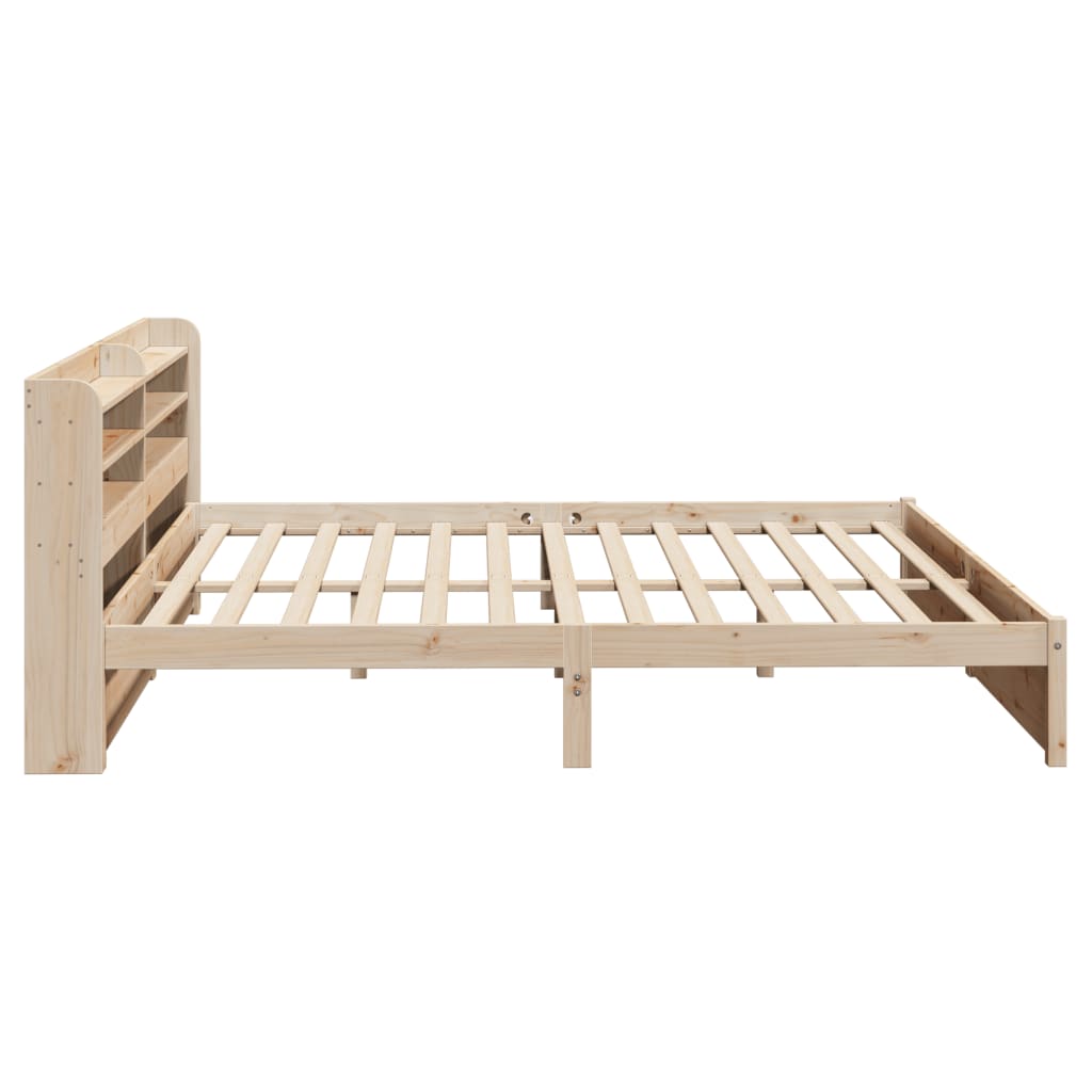 Bedframe met hoofdbord massief grenenhout 200x200 cm