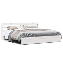 Bedframe met hoofdeinde zonder matras 200x200 cm wit