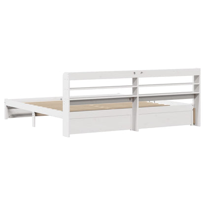 Bedframe met hoofdeinde zonder matras 200x200 cm wit
