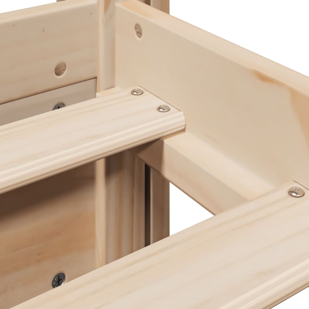 Bedframe met hoofdbord massief grenenhout 75x190 cm