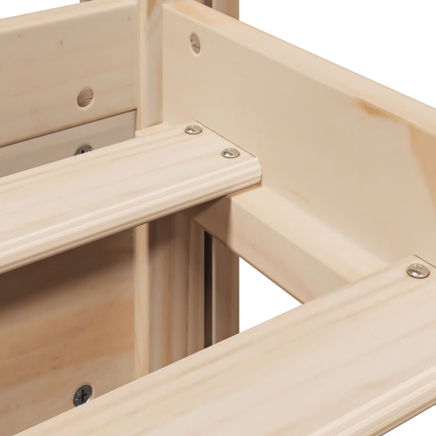 Bedframe met hoofdbord massief grenenhout 75x190 cm