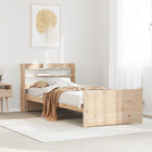 Bed frame with headboard solid pine wood 75x190 cm