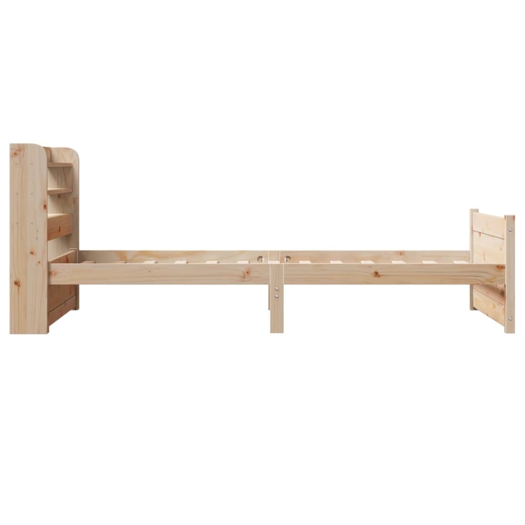 Bedframe Met Hoofdbord Massief Grenenhout 90 x 190 cm Bruin