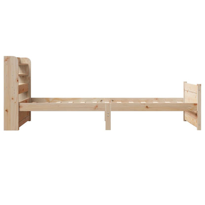 Bedframe Met Hoofdbord Massief Grenenhout 90 x 190 cm Bruin