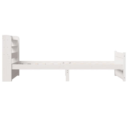 Bedframe met hoofdeinde zonder matras 90x190 cm wit
