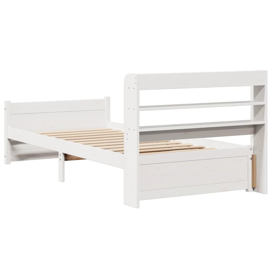 Bedframe met hoofdeinde zonder matras 90x190 cm wit