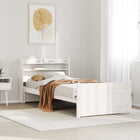 Bedframe 90x190 cm wit massief grenenhout met hoofdeinde