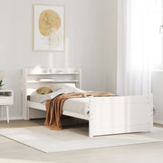 Bedframe 90x190 cm wit massief grenenhout met hoofdeinde