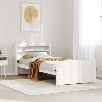 Bedframe met hoofdeinde zonder matras 90x190 cm wit