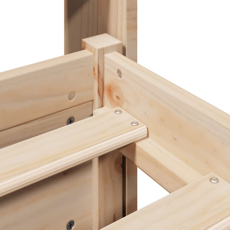 Bedframe Met Hoofdbord Massief Grenenhout 135 x 190 cm Bruin