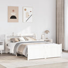Bedframe massief grenenhout wit 135x190 cm