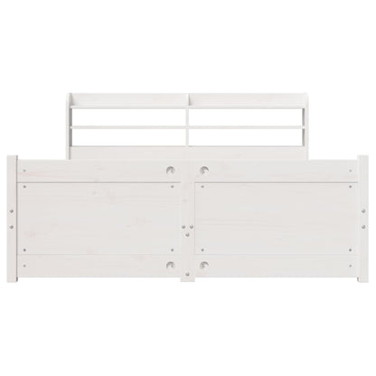 Bedframe met hoofdeinde zonder matras 140x190 cm wit