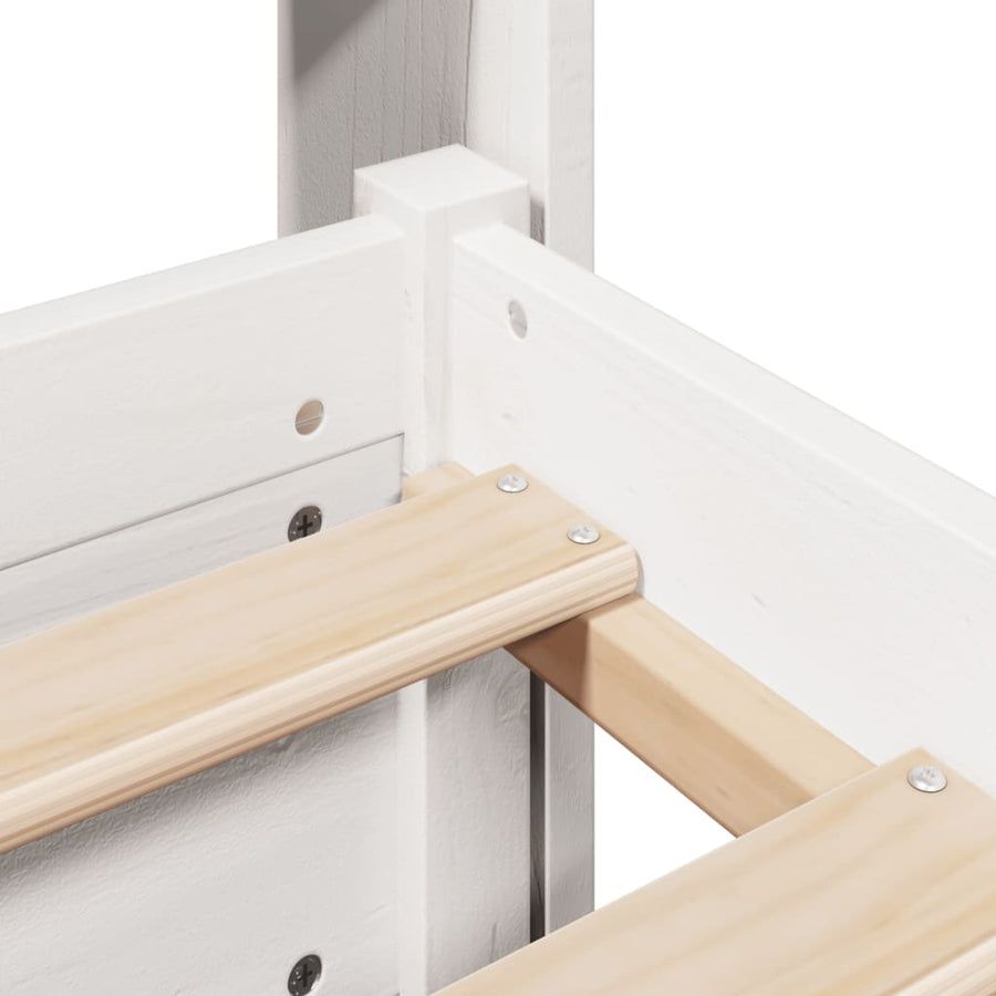 Bedframe met hoofdeinde zonder matras 140x190 cm wit