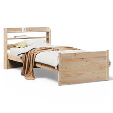 Bedframe Met Hoofdbord Massief Grenenhout 90 x 200 cm Bruin
