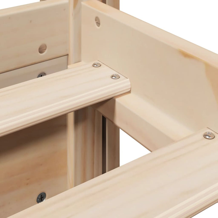 Bedframe Met Hoofdbord Massief Grenenhout 90 x 200 cm Bruin