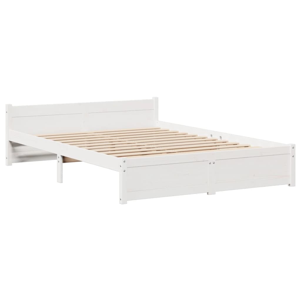 Bedframe met hoofdeinde zonder matras 120x200 cm wit