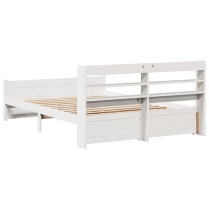Bedframe met hoofdeinde zonder matras 120x200 cm wit